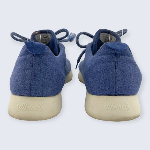 Men's Allbirds The Wool Runners Blue Merino Lace Up Cream Sole Sneaker 10 - Picture 4 of 8